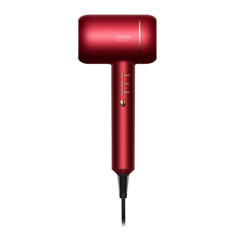 Plaukų džiovintuvas OSOM Professional Red, 1800 W, raudonas +dovana Previa plaukų priemonė