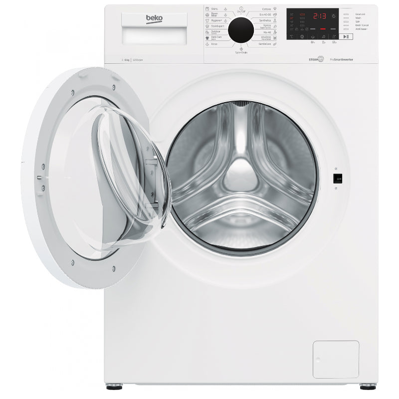 BEKO Washing machine WUE 6622 ZW, Energy class D, 6kg, 1200 rpm, Depth 44 cm, Inverter motor, Steam Cure
