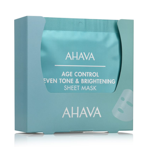AHAVA AGE CONTROL Odos toną vienodinanti ir šviesinanti lakštinė veido kaukė