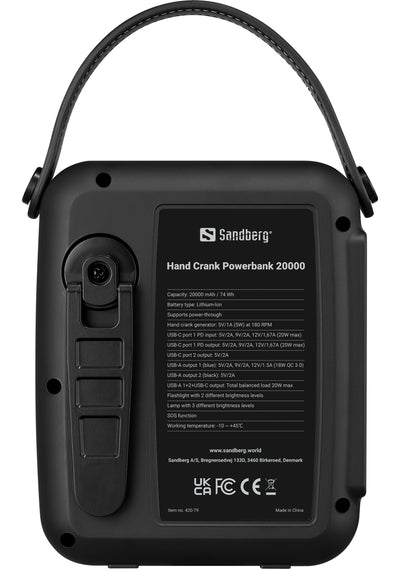 Sandberg 420-79 Hand Crank Powerbank 20000