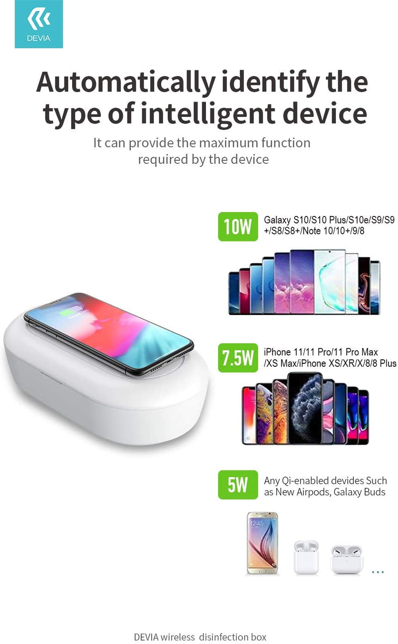 Devia Wireless Charging Disinfection box white