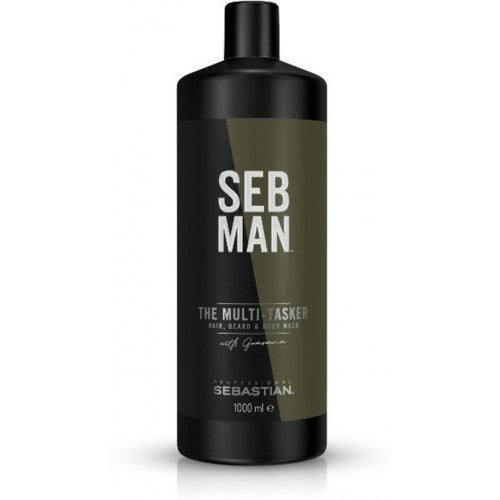 Sebastian SebMan Professional The Multitasker 3in1 Plaukų, barzdos ir kūno prausimosi gelis +dovana Wella priemonė