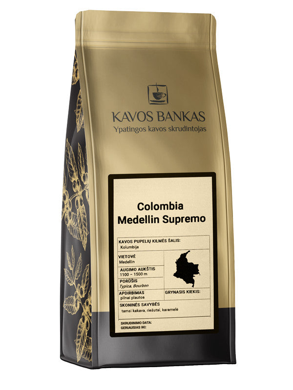 Kavos Bankas Colombia Medellin Supremo Kavos pupelės 1000 g