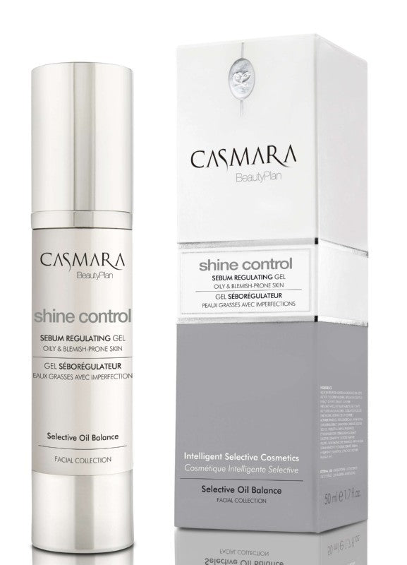 Odos riebalų išsiskyrimą reguliuojantis kremas Casmara Shine Control Sebum Regulating Gel CASA00102V, skirtas riebiai odai, 50 ml