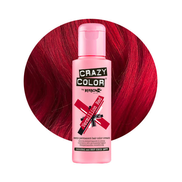 Hair dye Crazy Color Vermillion Red COL002230, semi-permanent, no. 40, 100 ml