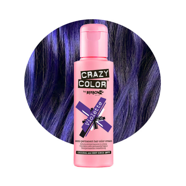 Plaukų dažai Crazy Color Violette COL002233, pusiau ilgalaikiai, nr. 43, 100 ml