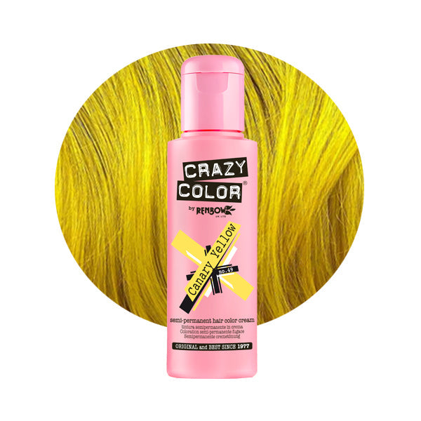 Hair dye Crazy Color Canary Yellow COL002239, semi-permanent, no. 49, 100 ml