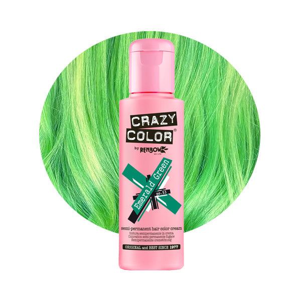 Hair dye Crazy Color Emerald Green COL002243, semi-permanent, no. 53, 100 ml