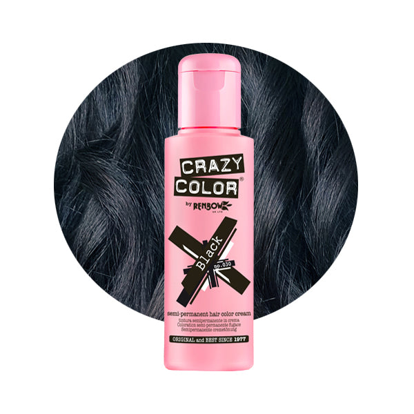 Hair dye Crazy Color Black COL002273, semi-permanent, no. 030, 100 ml