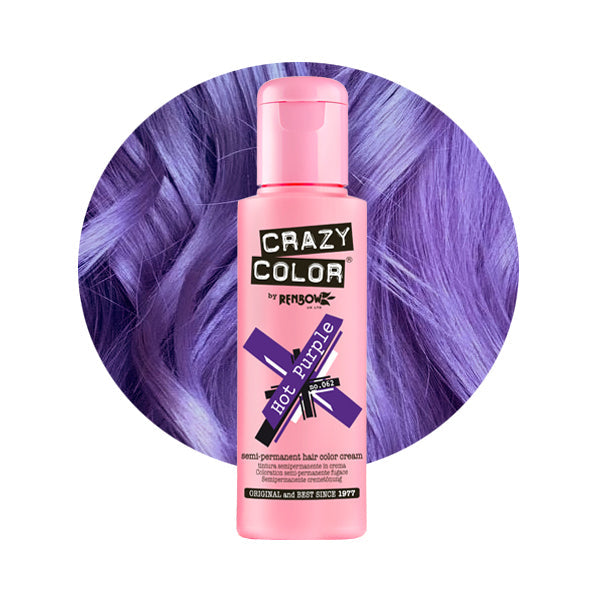 Hair dye Crazy Color Hot Purple COL002275, semi-permanent, no. 062, 100 ml