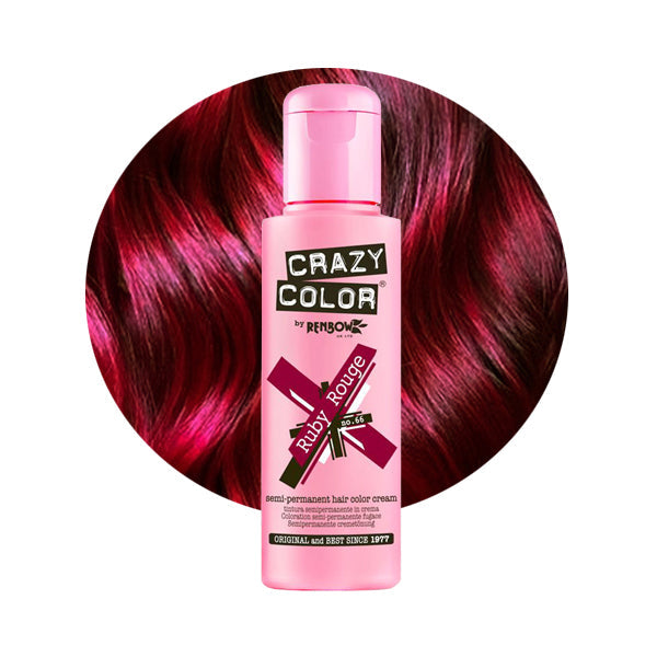 Hair dye Crazy Color Ruby Rouge COL002277, semi-permanent, no. 66, 100 ml