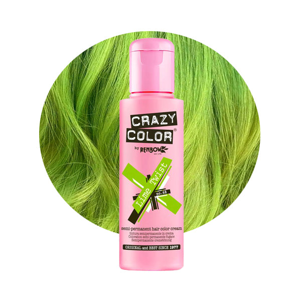 Hair dye Crazy Color Lime Twist COL002279, semi-permanent, no. 68, 100 ml