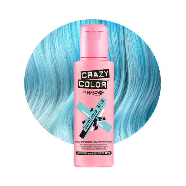 Hair dye Crazy Color Bubblegum Blue COL002281, semi-permanent, no. 63, 100 ml