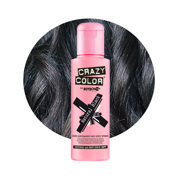 Hair dye Crazy Color Natural Black COL002284, semi-permanent, no. 32, 100 ml