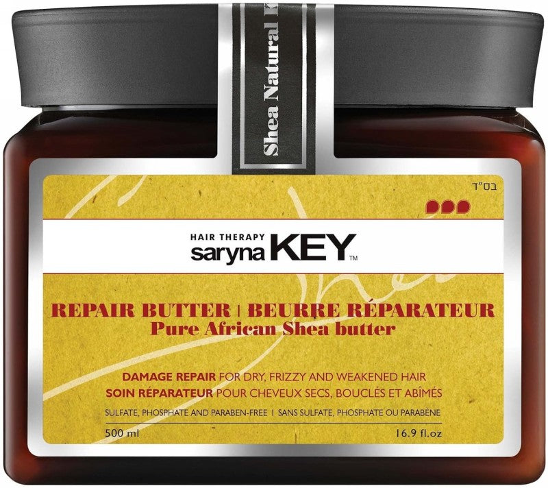 Plaukų kaukė Saryna KEY Damage Repair Pure African Shea Butter DR0500TBU, su taukmedžio sviestu, atstatomoji, skirta pažeistiems plaukams, 500 ml
