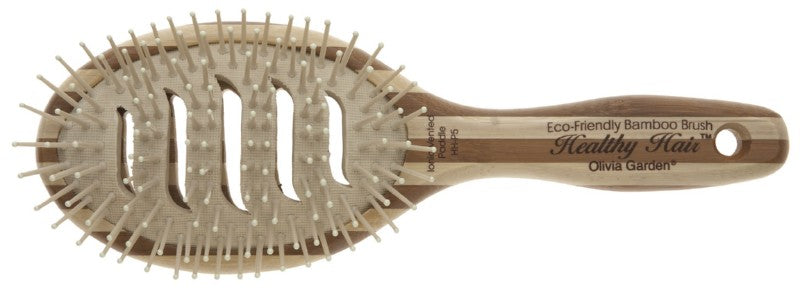 Šepetys plaukams Olivia Garden Healthy Hair Ionic Paddle Pro Medium Vented OG01032, bambukinis, skirtas plaukų šukavimui ir džiovinimui