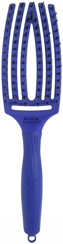 Lenktas šepetys plaukams Olivia Garden Fingerbrush Medium On The Road Again Blue Jeans OG01834
