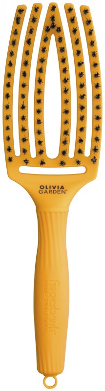 Curved hair brush Olivia Garden Fingerbrush Medium On The Road Again Yellow Sunshine OG01836