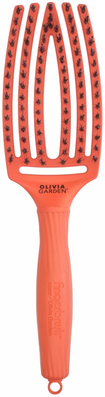Lenktas šepetys plaukams Olivia Garden Fingerbrush Medium On The Road Again Orange Dream OG01837