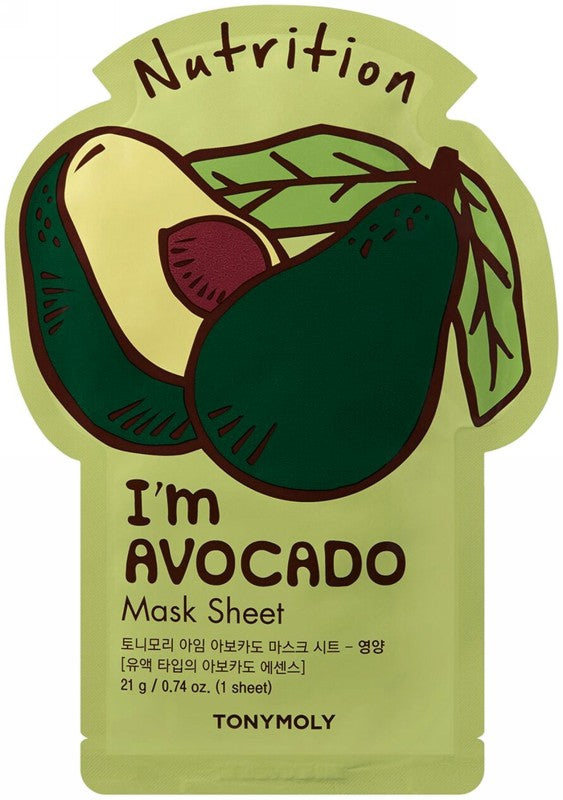 Veido kaukė TONYMOLY I´m Avocado Mask Sheet SS05036500, maitinanti, 21 g