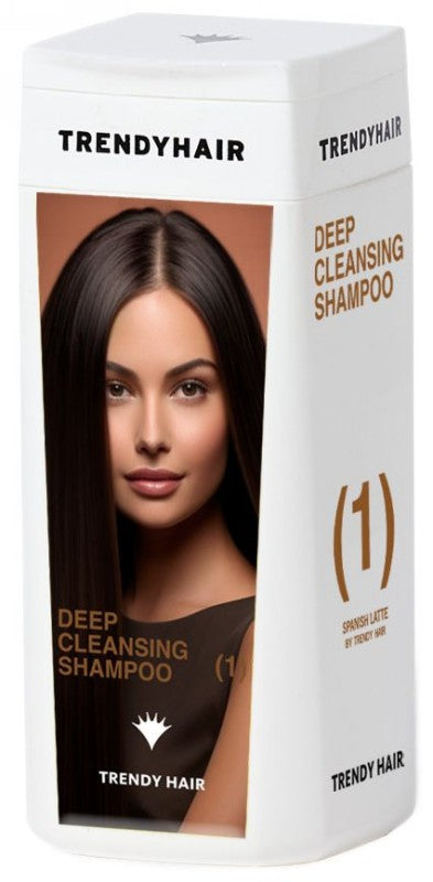 Valomasis, stiprinamasis šampūnas plaukams Trendy Hair SPANISH LATTE Deep Cleansing Shampoo TH93137, 100 ml