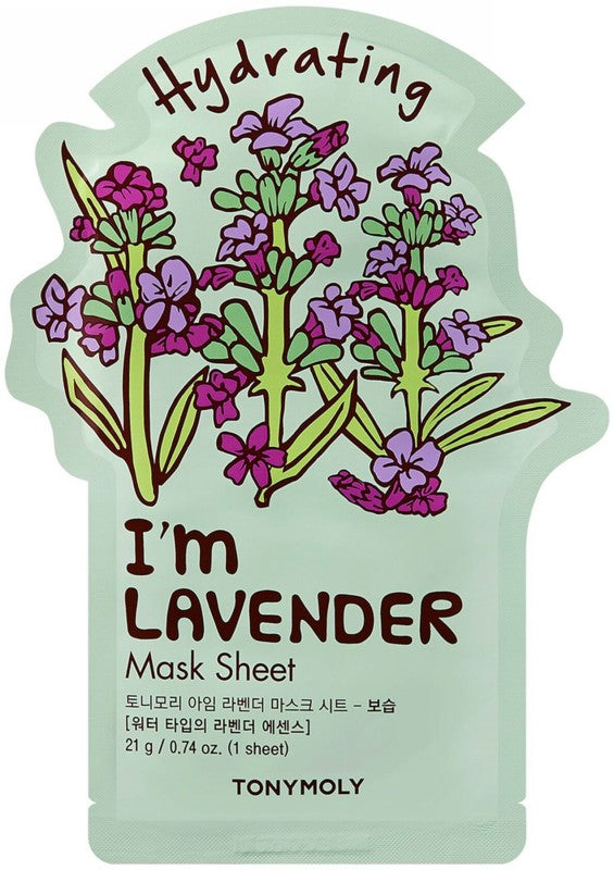 Veido kaukė TONYMOLY I´m Lavender Mask Sheet TM00000716, drėkinanti, 21 g