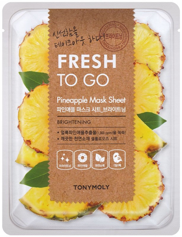 Veido kaukė TONYMOLY Fresh To Go Pineapple Mask Sheet TM00002358, šviesinanti