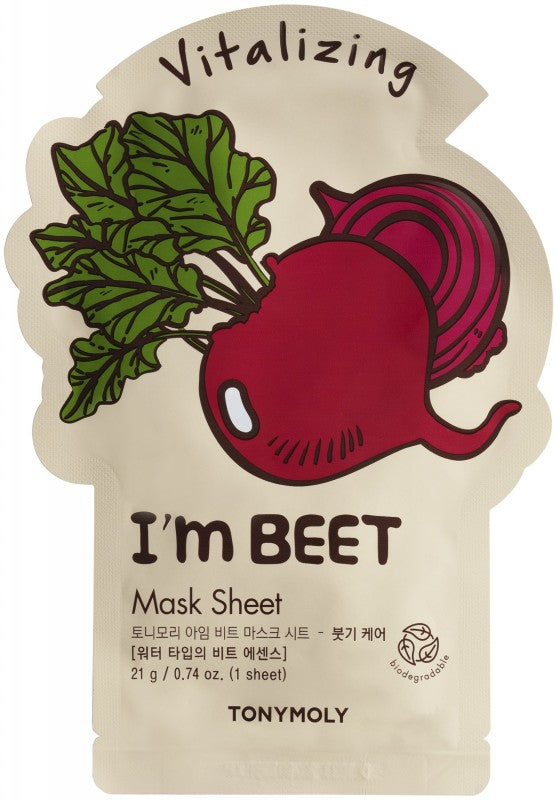 Veido kaukė TONYMOLY I´m Beet Mask Sheet TM00005837, atgaivinanti, 21 g