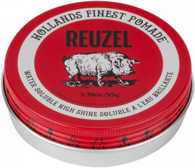 Pomada plaukų formavimui REUZEL Red Water Soluble High Sheen Pomade REU201, vidutinė fiksacija, intensyvus blizgesys, 95 g