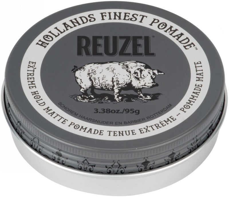 Pomada plaukų formavimui REUZEL Extreme Hold Matte Pomade REU246, itin stipri fiksacija, mažas blizgesys, 95 g
