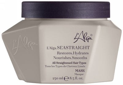 Hair care set L'Alga SEASTRAIGHT Luxury Bag LALA600707, the set includes: shampoo for hair 250 ml, mask for hair 250 ml, ampoule for hair 15 ml, comb for hair