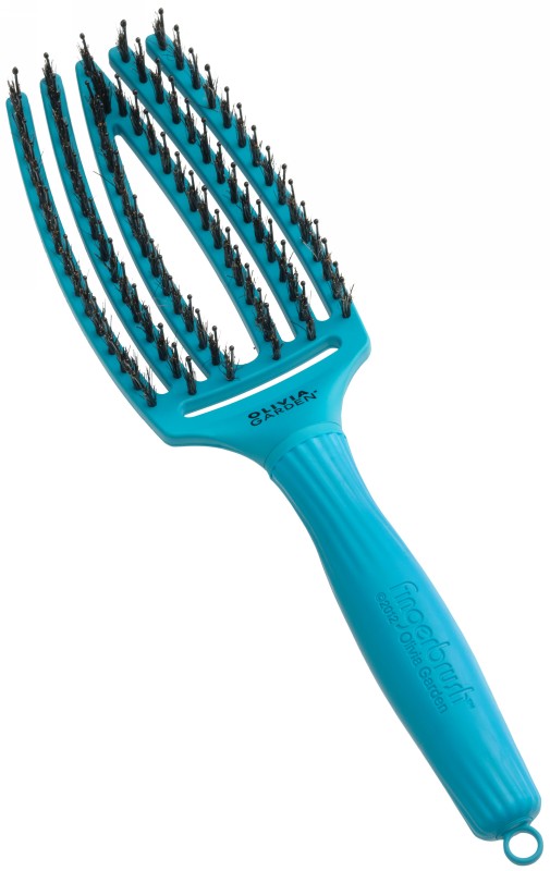 Curved hair brush Olivia Garden Fingerbrush Medium On The Road Again Blue Lagoon OG01835