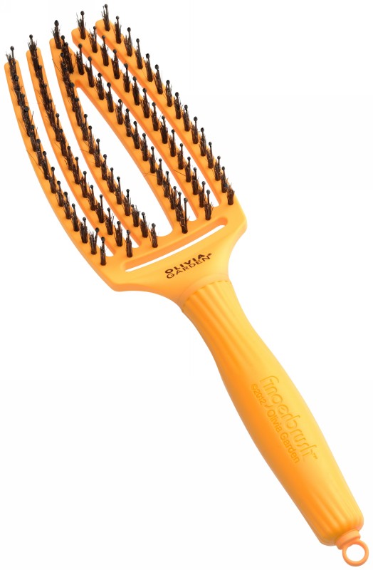 Curved hair brush Olivia Garden Fingerbrush Medium On The Road Again Yellow Sunshine OG01836