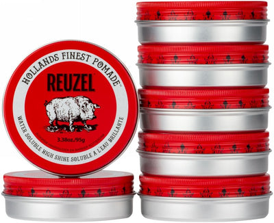 Pomada plaukų formavimui REUZEL Red Water Soluble High Sheen Pomade REU201, vidutinė fiksacija, intensyvus blizgesys, 95 g