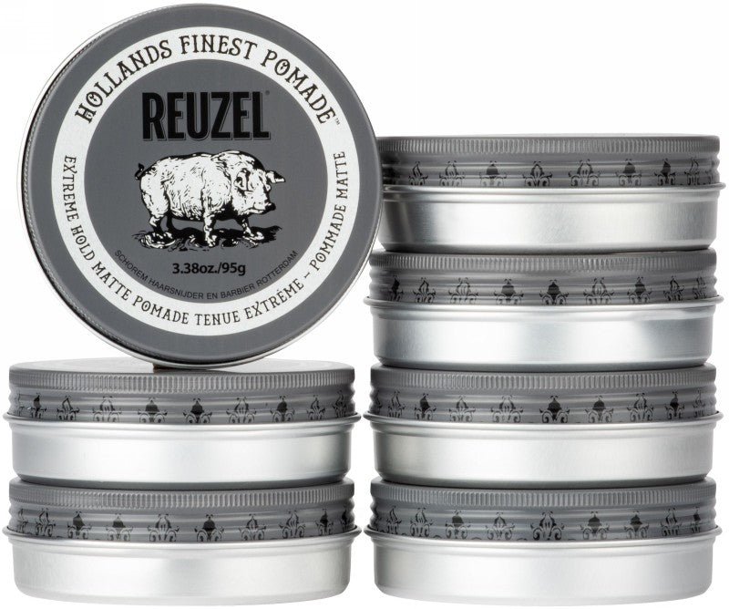 Pomada plaukų formavimui REUZEL Extreme Hold Matte Pomade REU246, itin stipri fiksacija, mažas blizgesys, 95 g