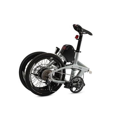 Sulankstomas elektrinis karboninio rėmo dviratis Beaster, BS126S, sidabrinis, 250 W