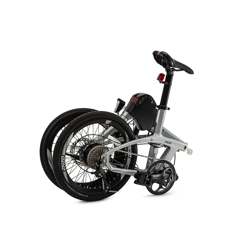 Sulankstomas elektrinis karboninio rėmo dviratis Beaster, BS126S, sidabrinis, 250 W