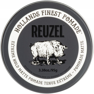 Pomada plaukų formavimui REUZEL Extreme Hold Matte Pomade REU246, itin stipri fiksacija, mažas blizgesys, 95 g