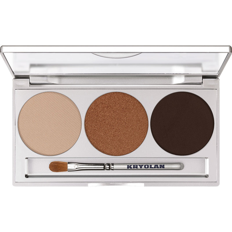 Kryolan Akių šešėlių paletė 3 spalvų - Dūminio makiažo kolekcija (magnetinė) - Smokey Beige