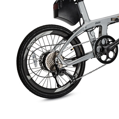 Sulankstomas elektrinis karboninio rėmo dviratis Beaster, BS126S, sidabrinis, 250 W