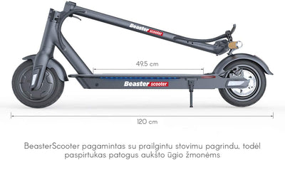Elektrinis paspirtukas Beaster Scooter BS05W 350 W, 36 V, 8 Ah, baltas