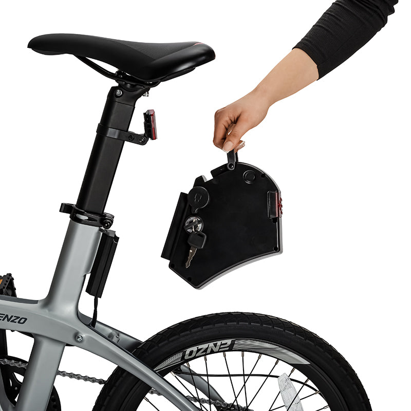 Sulankstomas elektrinis karboninio rėmo dviratis Beaster, BS126S, sidabrinis, 250 W