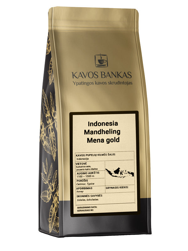Kavos Bankas Indonesia Mandheling "Mena Gold" Kavos pupelės 500 g