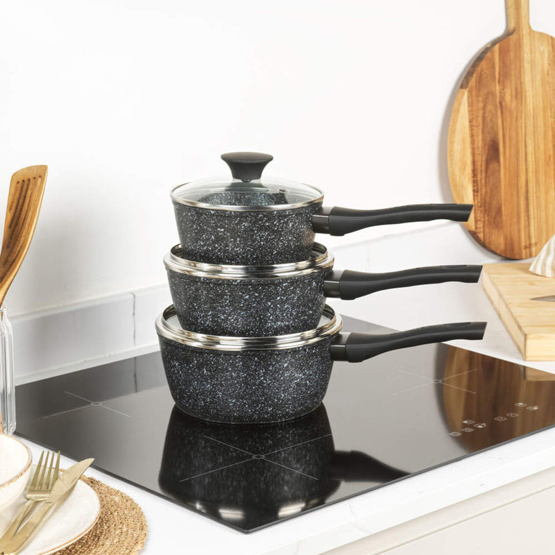 Salter BW11460BRMFO Megastone Thermo Collar 3-Piece Saucepan Set - 16/18/20cm