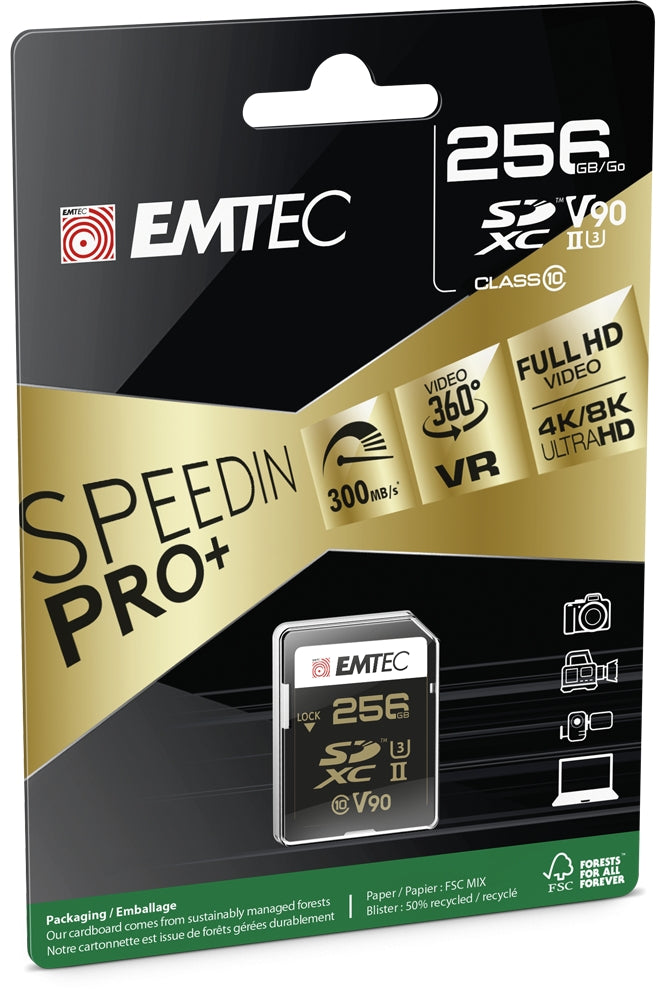 Emtec SD 256GB UHS-II V90 SpeedIN Pro+