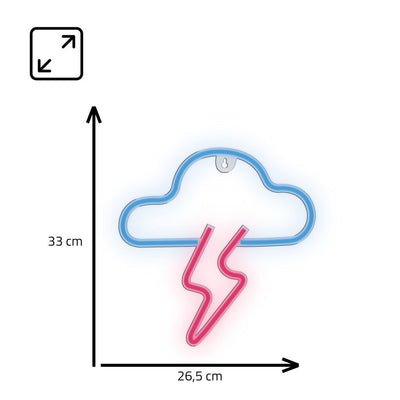 Manta SNL71BL Style Neon Lights CLOUD WITH LIGHTNING Blue-Pink