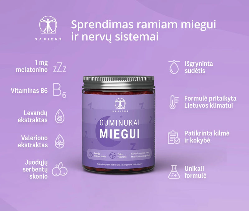 Sapiens Guminukai miegui (su melatoninu)