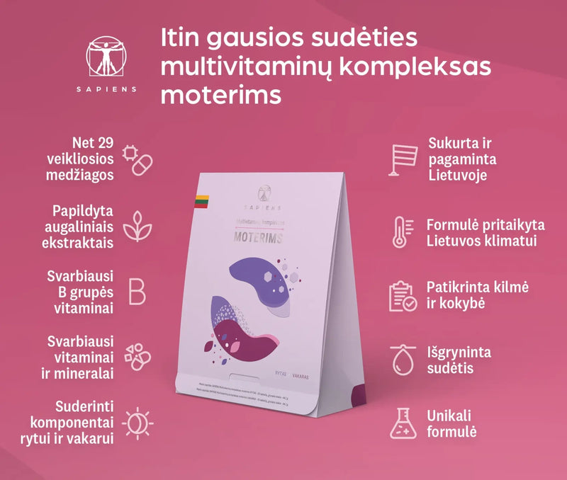 Sapiens Multivitaminų komplekso Moterims x 3 Rinkinys