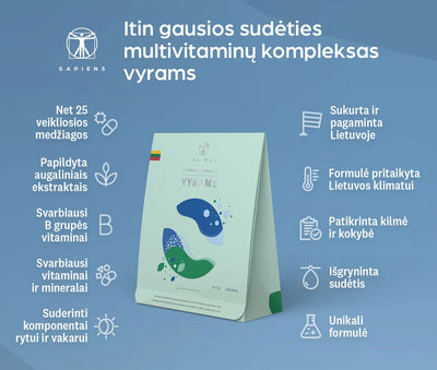 Sapiens Multivitaminų komplekso Vyrams x 3 Rinkinys