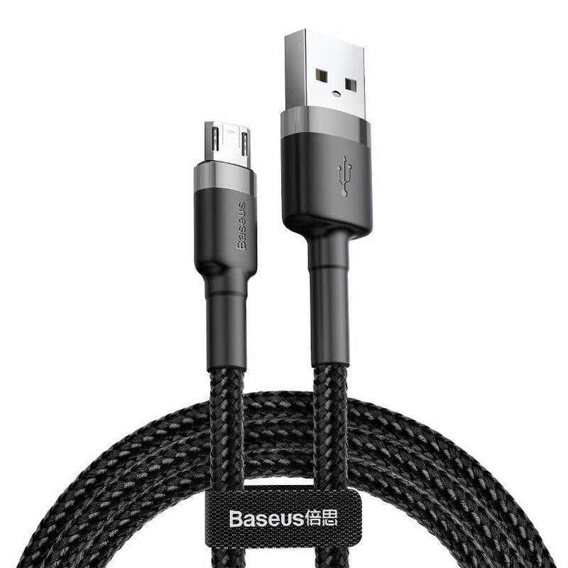 Baseus Cafule Micro USB cable 1.5A 2m (Gray + Black), Kabel USB do Micro USB Baseus Cafule 1.5A 2m (szaro-czarny)